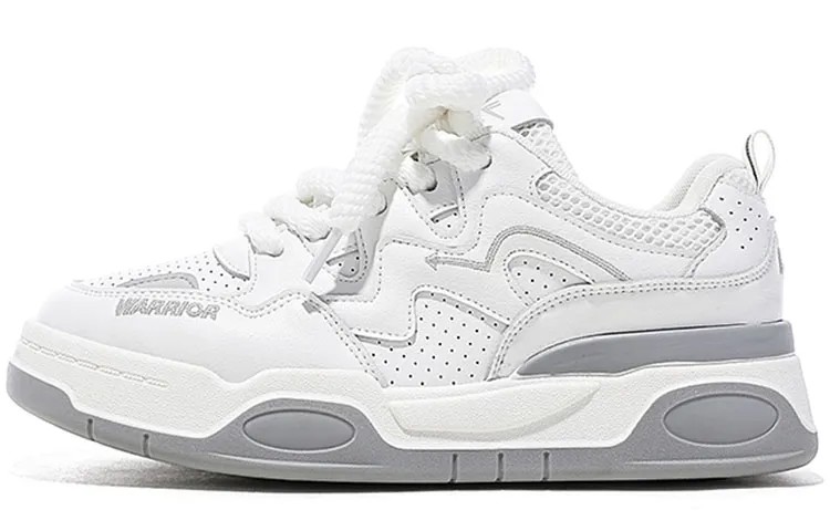 Кроссовки WARRIOR Skateboarding Shoes Women's Low-top White/Light Gray, белый/светло-серый
