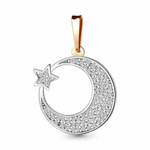 Подвеска GOLD CENTER, красное золото, 585 проба, фианит