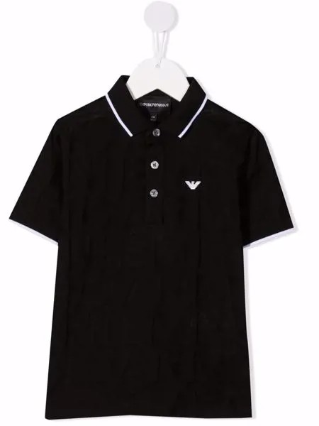 Emporio Armani Kids рубашка поло с короткими рукавами и нашивкой-логотипом