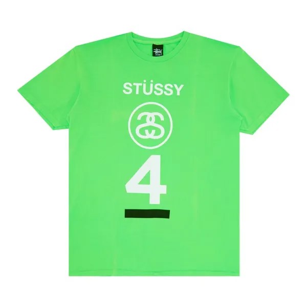 Футболка Stussy 4 Stack 'Neon Green', зеленый