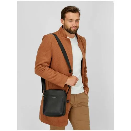 Сумка  кросс-боди DAVID JONES повседневная, экокожа, искусственная кожа, внутренний карман, регулируемый ремень, черный