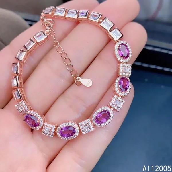 KJJEAXCMY boutique ювелирные изделия из серебра 925 пробы, инкрустированный натуральный гранатовый браслет, роскошный женский браслет, проверка подд...