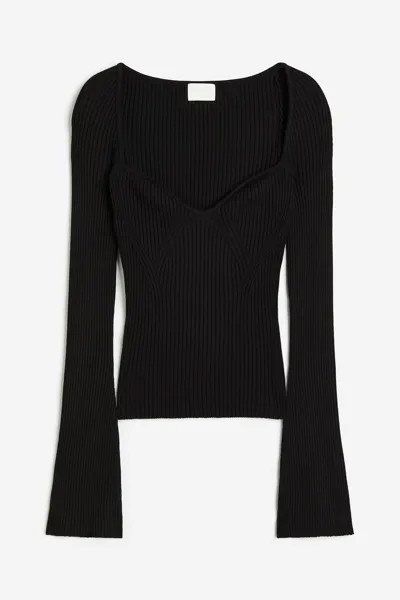 Свитер H&M Rib-knit, черный