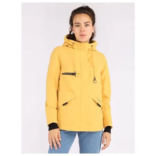 Женская куртка A PASSION PLAY, спортивная, демисезонная, SQ68482, с капюшоном, цвет желтый, размер M