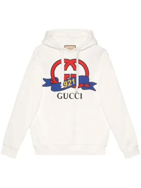 Gucci худи с логотипом, белый