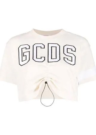 Gcds укороченная футболка с вышитым логотипом