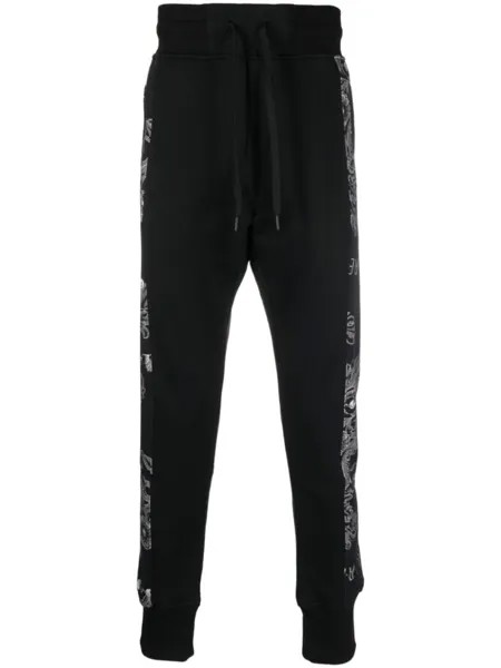 Versace Jeans Couture спортивные брюки с принтом Baroque, черный