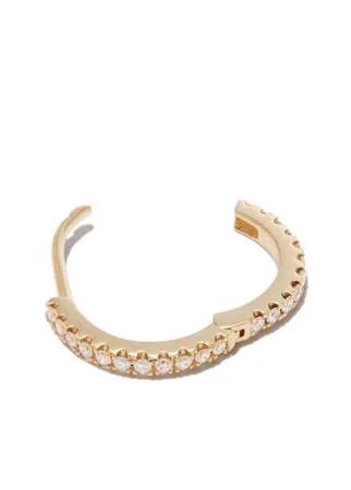 Maria Tash MTASH 18K YG 8MM WHT DIAM PAVE SGL HOOP