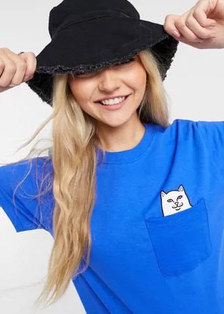 Ярко-синяя футболка RIPNDIP Lord Nermal Pocket-Голубой