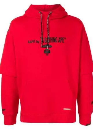 AAPE BY *A BATHING APE® многослойное худи с логотипом