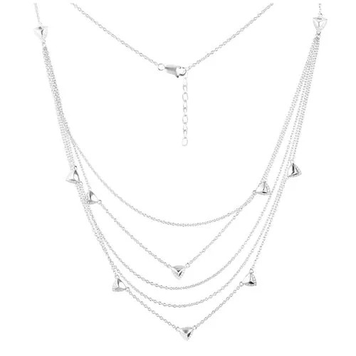 Колье Balex, серебро, 925 проба, родирование, фианит, длина 42 см.