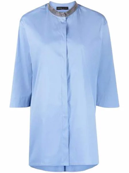Fabiana Filippi metallic-collar crop-sleeve shirt