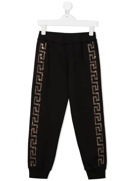 Versace Kids спортивные брюки с кристаллами