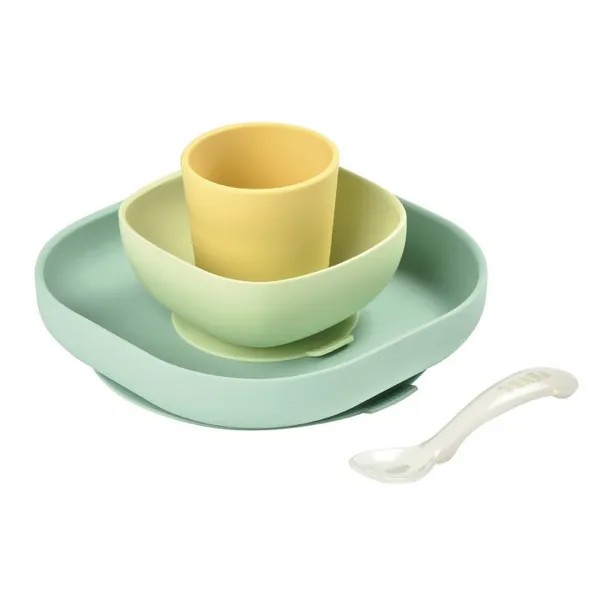 Beaba Набор посуды (2 тарелки, стакан, ложка) Silicone Meal Set
