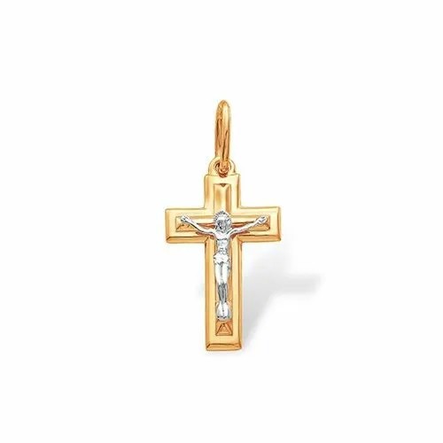 Крестик The Jeweller, красное золото, 585 проба, золотистый