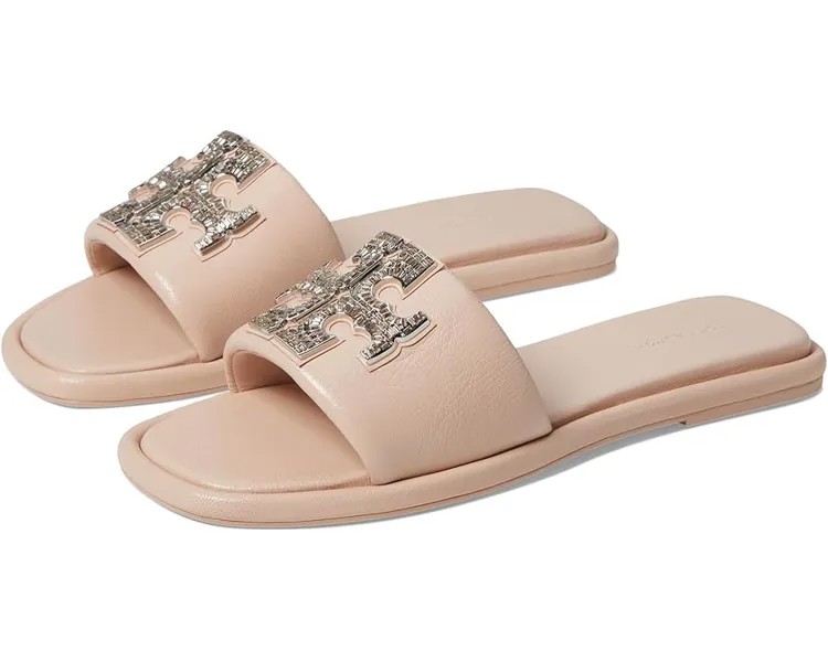 Сандалии Tory Burch Double T Deco Sport Slide, цвет Shell Rose Pink