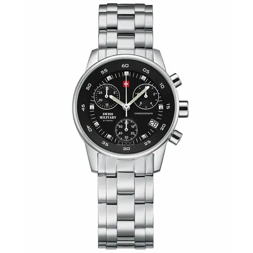 Наручные часы SWISS MILITARY BY CHRONO SM34013.01, серебряный, черный