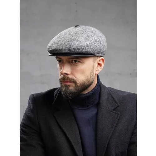 Кепка ALEKON, размер 60, светло-серый меланж