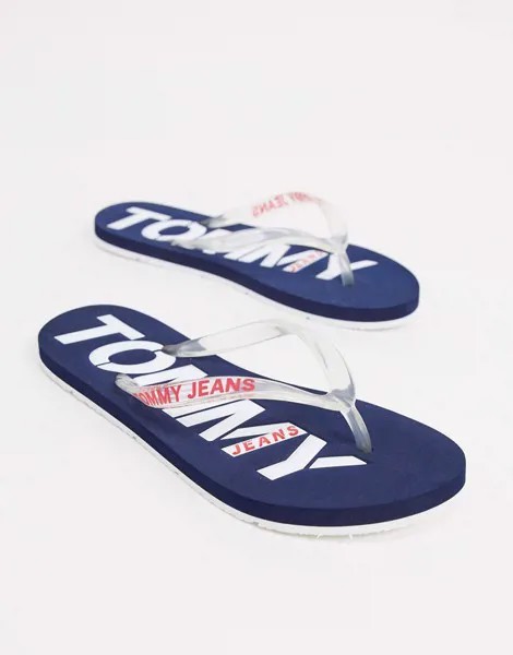 Темно-синие шлепанцы Tommy Hilfiger-Темно-синий