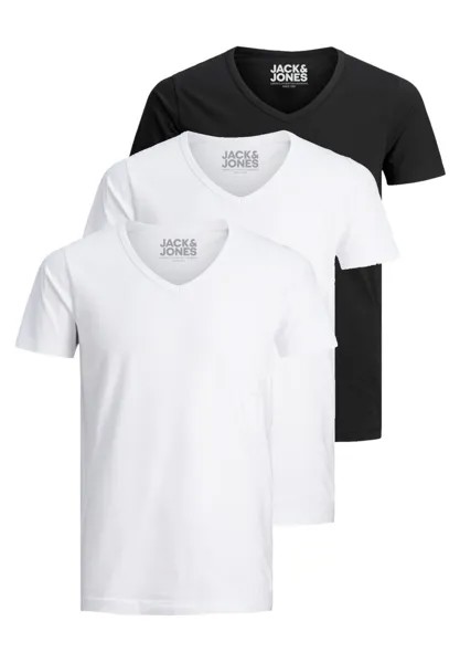 Футболка базовая Jack & Jones, цвет white/white/black