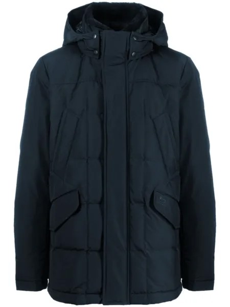 Woolrich пуховик с капюшоном, синий