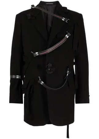 Yohji Yamamoto пиджак с декоративными ремешками