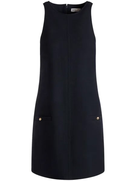 Bally мини-платье из шерсти А-силуэта, синий