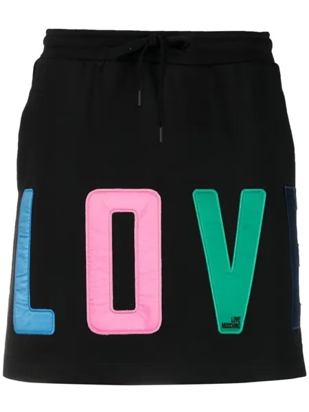 Love Moschino юбка мини с аппликацией Love