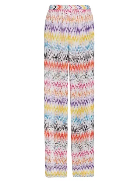 Пляжные пляжные пляжные брюки с разрезами зигзаг Missoni, цвет chevron resort multicolor