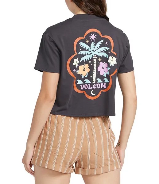 Укороченная футболка с рисунком Volcom Pocket Dial, черный