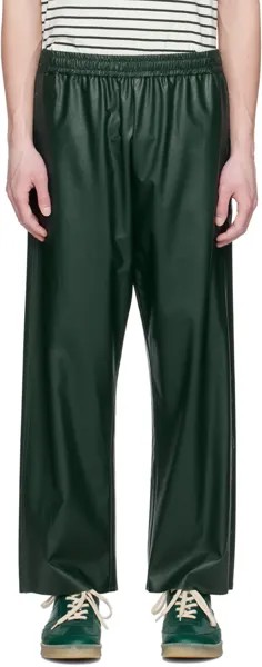 Зеленые брюки из искусственной кожи MM6 Maison Margiela