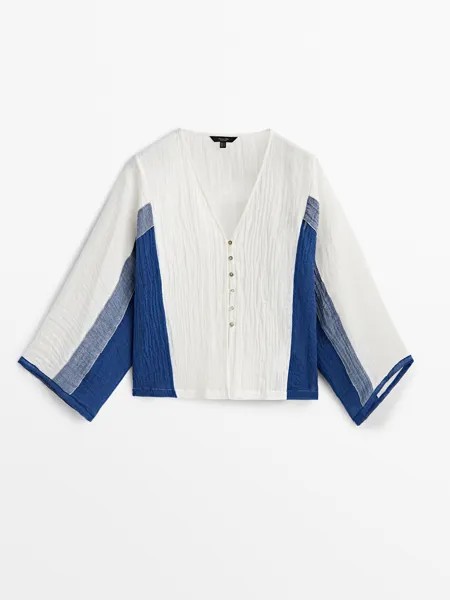 Блуза женская Massimo Dutti 517572525 белая S (доставка из-за рубежа)