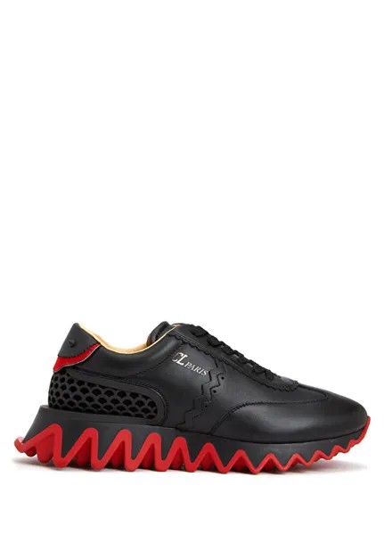 Loubishark черные красные мужские кожаные кроссовки Christian Louboutin