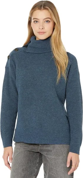 Свитер с воротником на пуговицах и плечах Madewell, цвет Heather Twilight