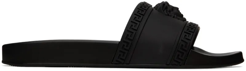 Черные шлепанцы Палаццо Versace