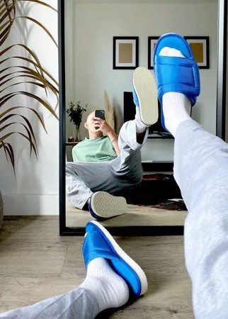 Синие домашние шлепанцы с подкладкой ASOS DESIGN-Синий
