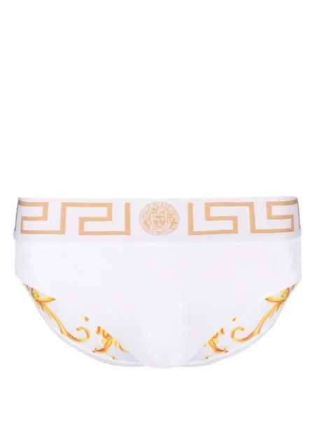 Versace плавки с узором Greca, белый