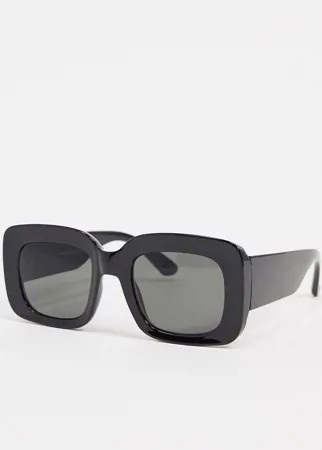 Черные солнцезащитные очки в квадратной оправе New Look-Черный