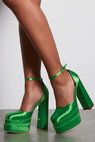 Экстремальные туфли на массивном каблуке на платформе MISSPAP, зеленый