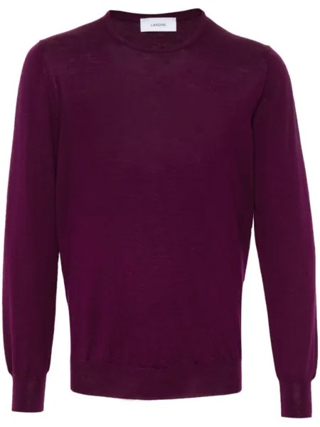 Lardini шерстяной джемпер с круглым вырезом, фиолетовый
