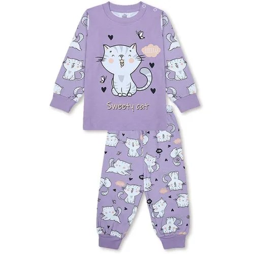 Пижама для девочки - Сиреневый - Котёнок ,размер 86