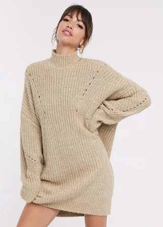 Платье-джемпер в стиле oversize ASOS DESIGN-Neutral