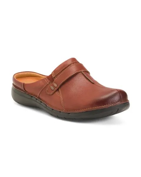 Кожаные сабо Un Loop Ease Clarks, цвет Chestnut