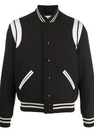 Saint Laurent бомбер с отделкой в полоску
