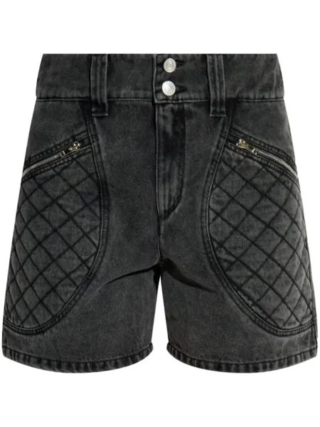 ISABEL MARANT стеганые джинсовые шорты, серый