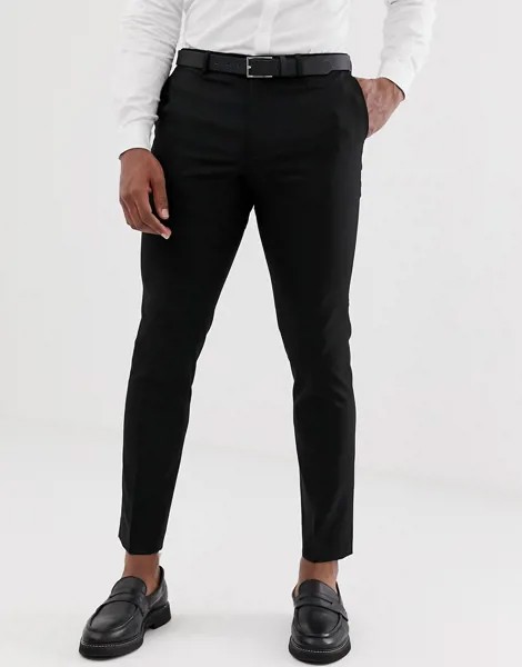 Черные брюки скинни Burton Menswear-Черный