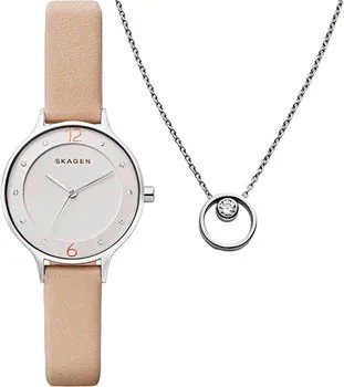 Швейцарские наручные  женские часы Skagen SKW1100. Коллекция Leather