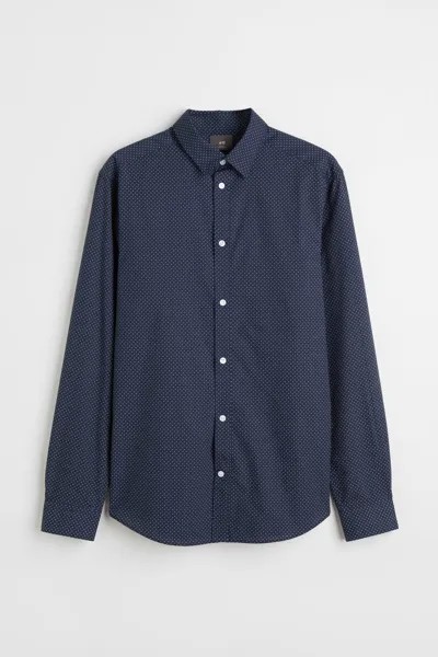 Рубашка мужская H&M 976709004 синяя L (доставка из-за рубежа)
