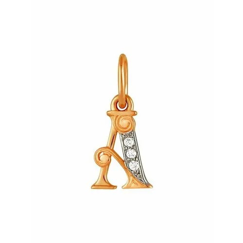 Подвеска GOLD CENTER, красное золото, 585 проба, фианит