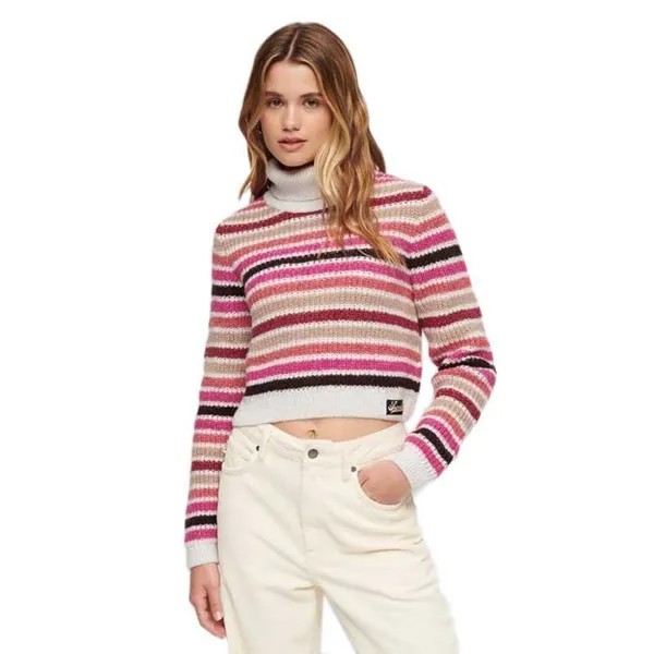 Свитер Superdry Stripe Crop Roll Neck, разноцветный